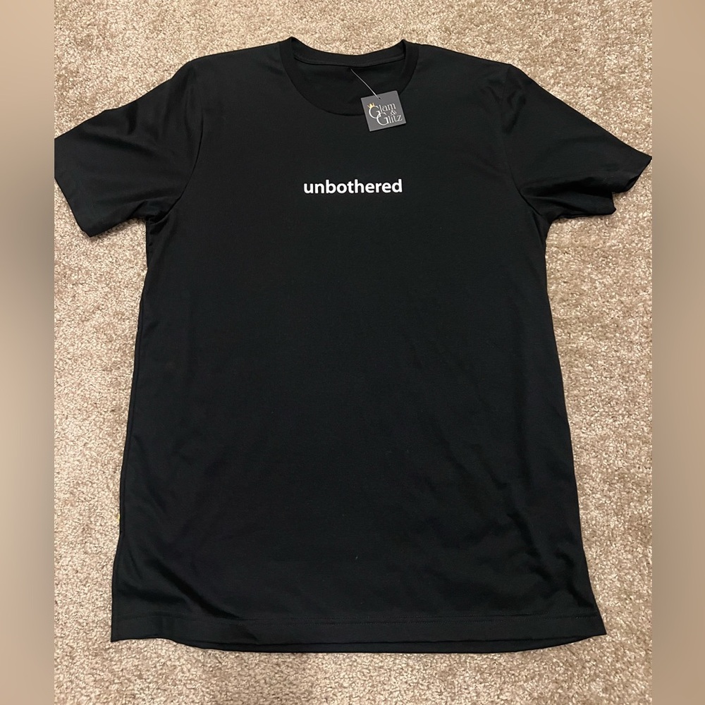 Unbothered black‎ men’s tee large NWT - Picture 2 of 5